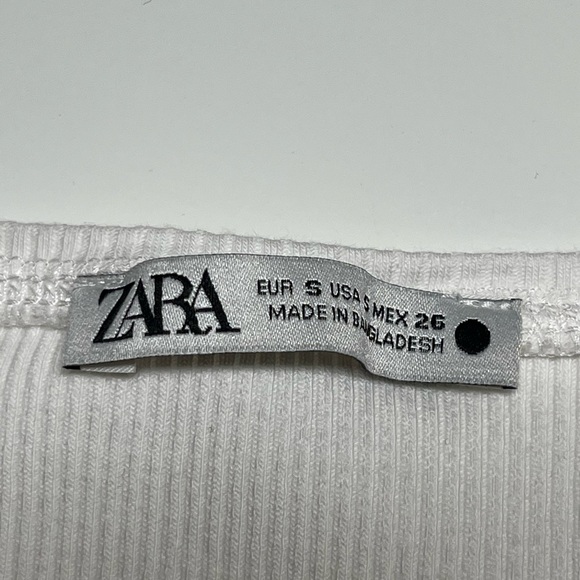 Zara White Rutched Crop Top - Picture 4 of 4